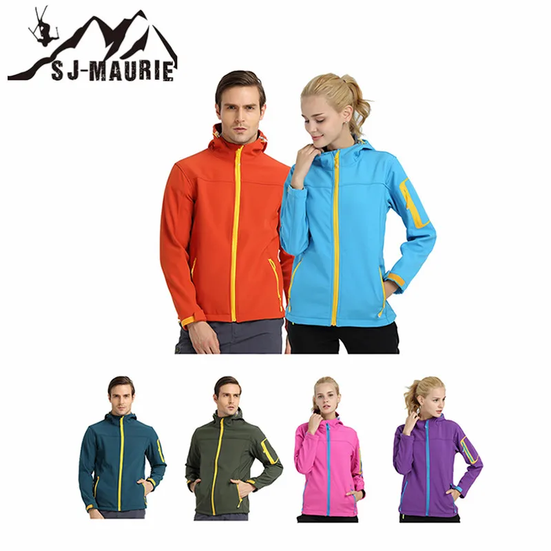 

SJ-MAURIE Men Women Outdoor Softshell Fleece Jacket Windbreaker Waterproof Climbing Camping Hiking Trekking Jackets for Couple