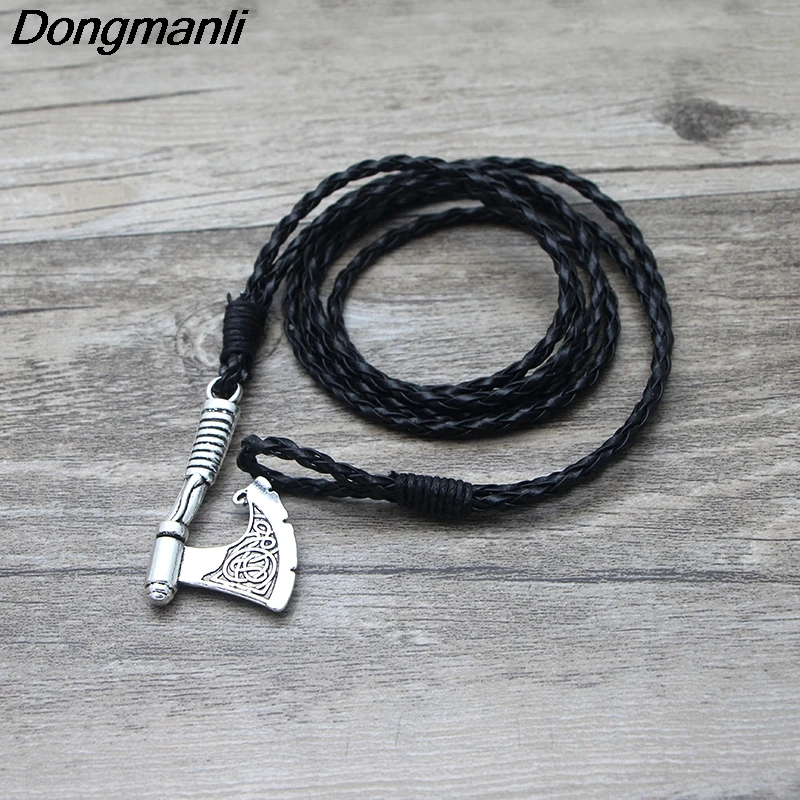 P410 Dongmanli Мужская ювелирного Топор Wrap Anchor Viking Браслет Мужские кожаные аксессуары