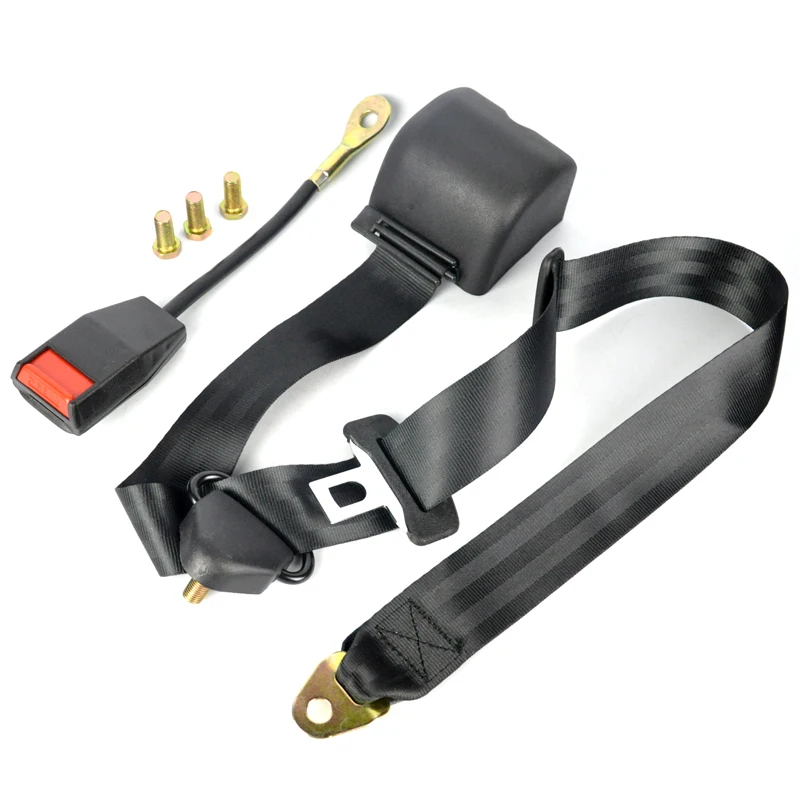 1 x Universal 3 Point Car Seat Belts Auto Webbing Buckle Safety