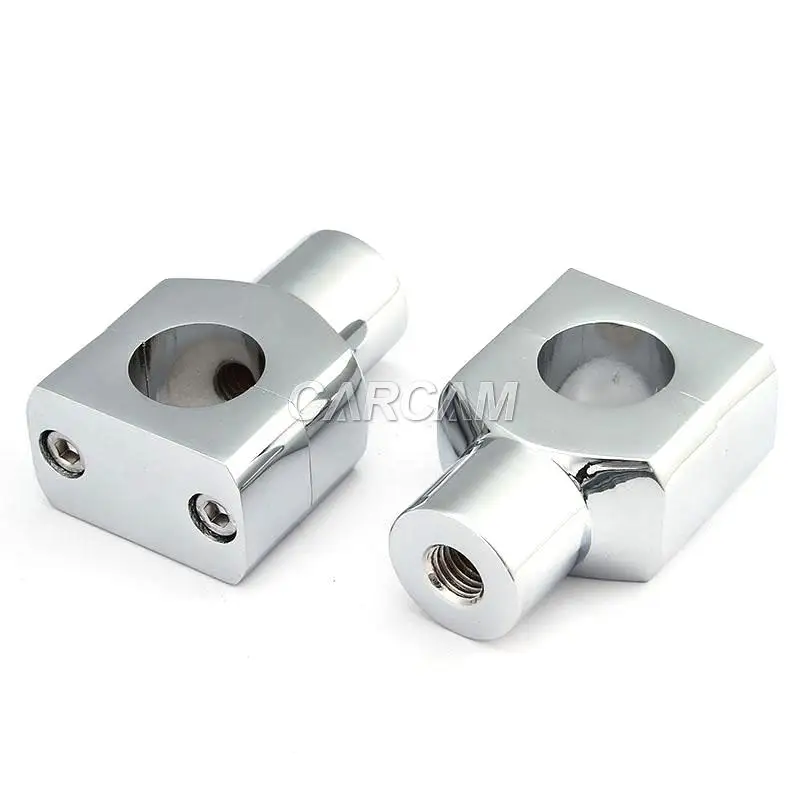 free shipping Pair Chrome 1 Billet Motorcycle Handlebar Risers Mount Clamp Adaptor For Yamaha Honda Suzuki