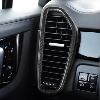 

2pcs Real Carbon Fiber Car Dashboard Air Conditioning Vent Frame Trim For Porsche Cayenne 2018 2019 Accessories