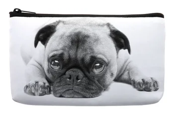 

Black and White Poor Cute French Bulldog Pet Print Customized Small Cosmetic Bag Wristlet Makeup Bags