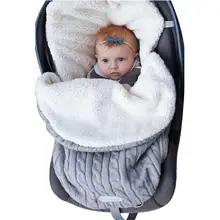 Buy Thick Baby Swaddle Wrap Knit Envelope Newborn Care Sleeping Bag Infant Stroller Sleep Sack Footmuff Baby Warm Swaddling Blanket Free Shipping