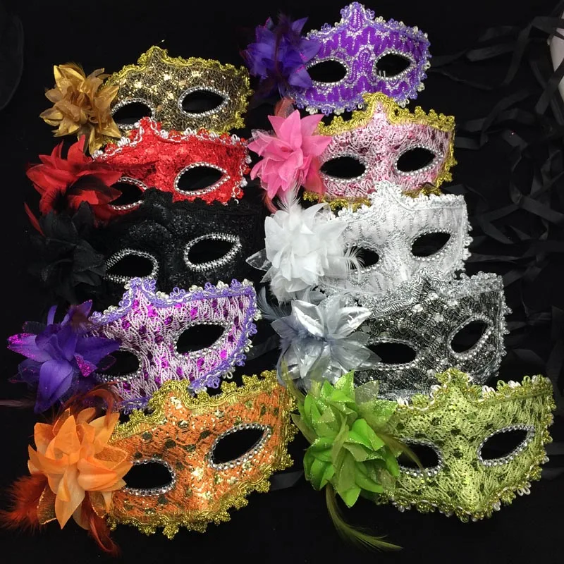35pcs Women Flowers Fashion Mask Cosplay Masquerade Masks Half