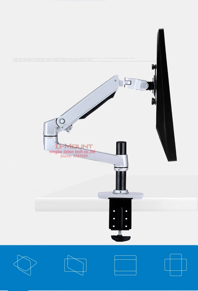 DL-8012 ЖК-экран Настольный полный движения 17-3" монитор Стенд механический пружинный кронштейн алюминиевый монитор Поддержка загрузки 10 кг