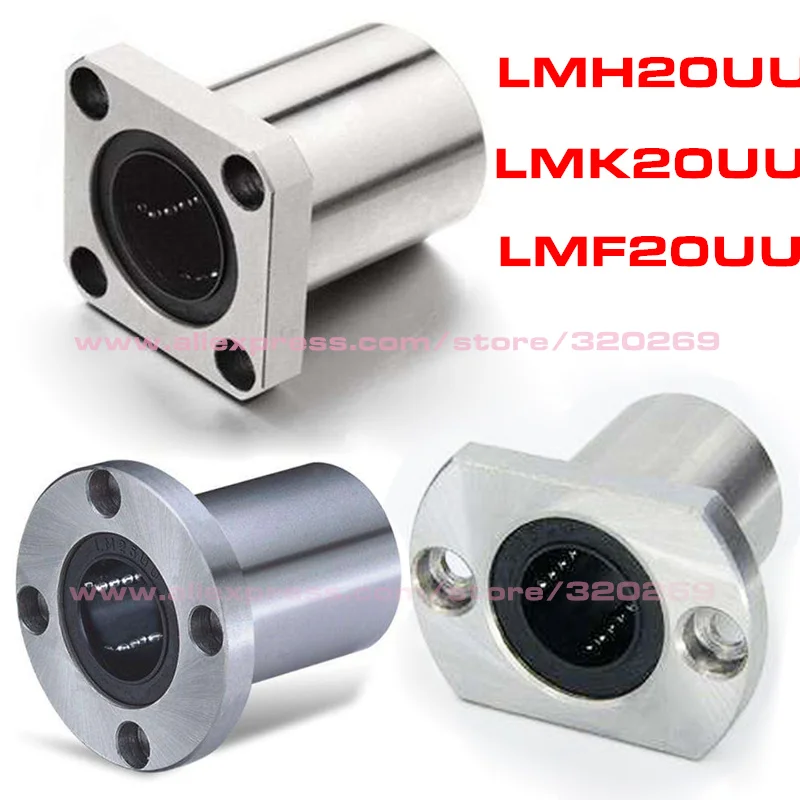 

4pcs LMF20UU LMH20UU LMK20UU 20x32x42mm square flange linear motion ball bearing for 20mm shaft
