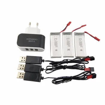 

3PCS 3.7V 900mah lithium Battery European Regulation Charger 3PCS Charging Cable 8807 8807W Folding Four-axis Aircraft Battery