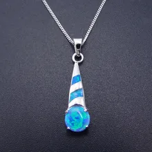 Удивительные синие огненные опаловые Подвески стерлингового серебра 925 Подвески для бижутерии, ожерелья повседневная одежда без цепочки Горячая онлайн