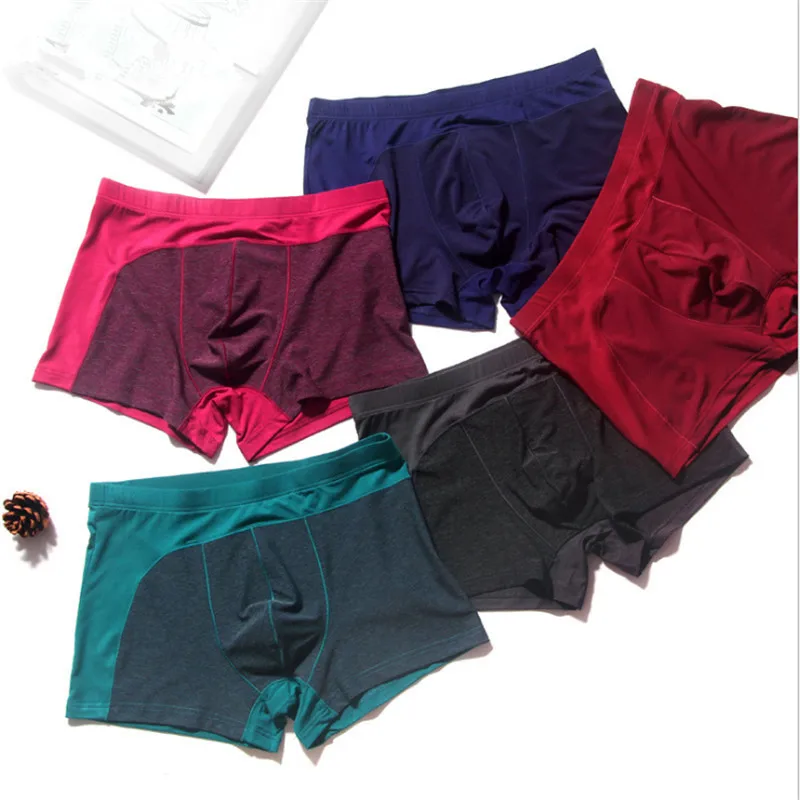 

Fine Process Cutting Mens High Quality Elastic Underpants New Splicing Design Men's Double Crotch Underwear