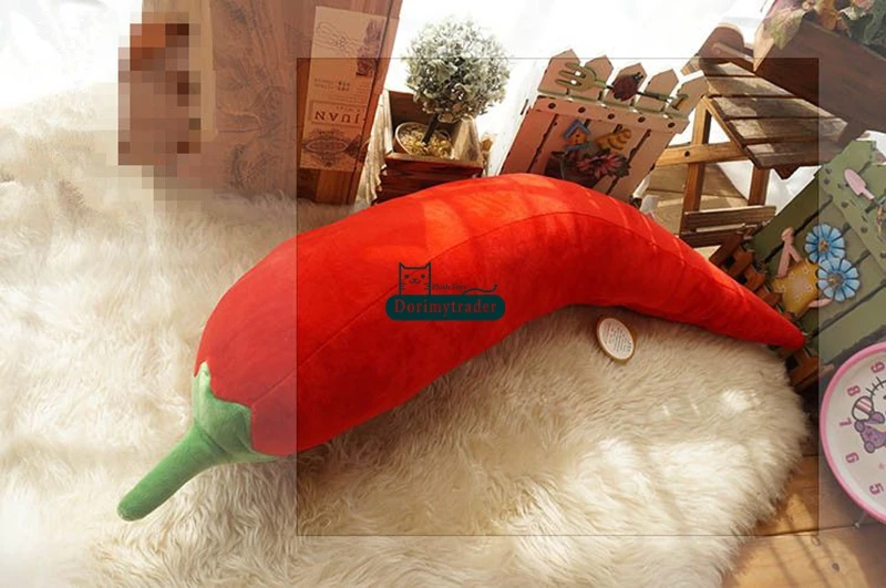 Dorimytrader New Novelty Toy 70cm Big Soft Plush Red Beauty Chili Toy 28'' Giant Stuffed Hot Pepper Doll Pillow Nice Gift DY60594 (12)