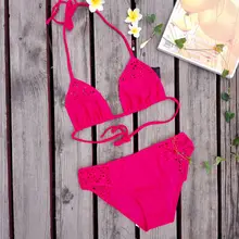 Женский высококачественный вязаный купальник бикини, сексуальные бразильские мужские плавки