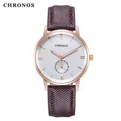 CHRONOS новые модные дизайнерские кварцевые часы Искусственная кожа ремень высокое качество роскошные спортивные наручные часы