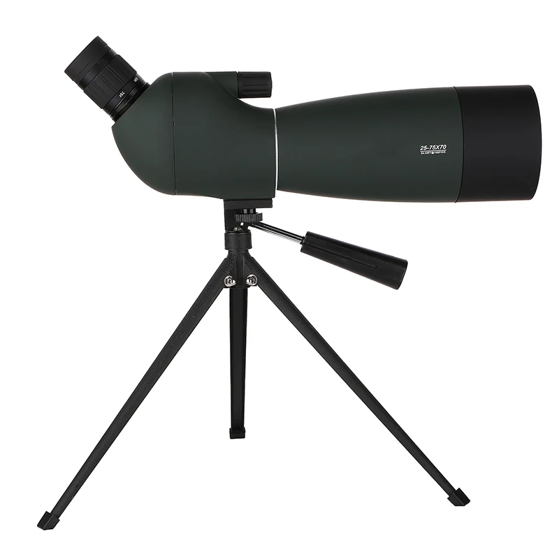 25-75x70 Zoom Spotting Scope Professional HD Waterproof Wide-angle Monocular Angled Scopes Outdoor Bird-watching Tools