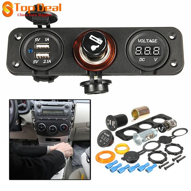 Special Price Waterproof Dual USB Adapter Charger + Cigarette Lighter Sockets + Digital Voltmeter Special Price Waterproof Dual USB Adapter Charger + Cigarette Lighter Sockets + Digital Voltmeter