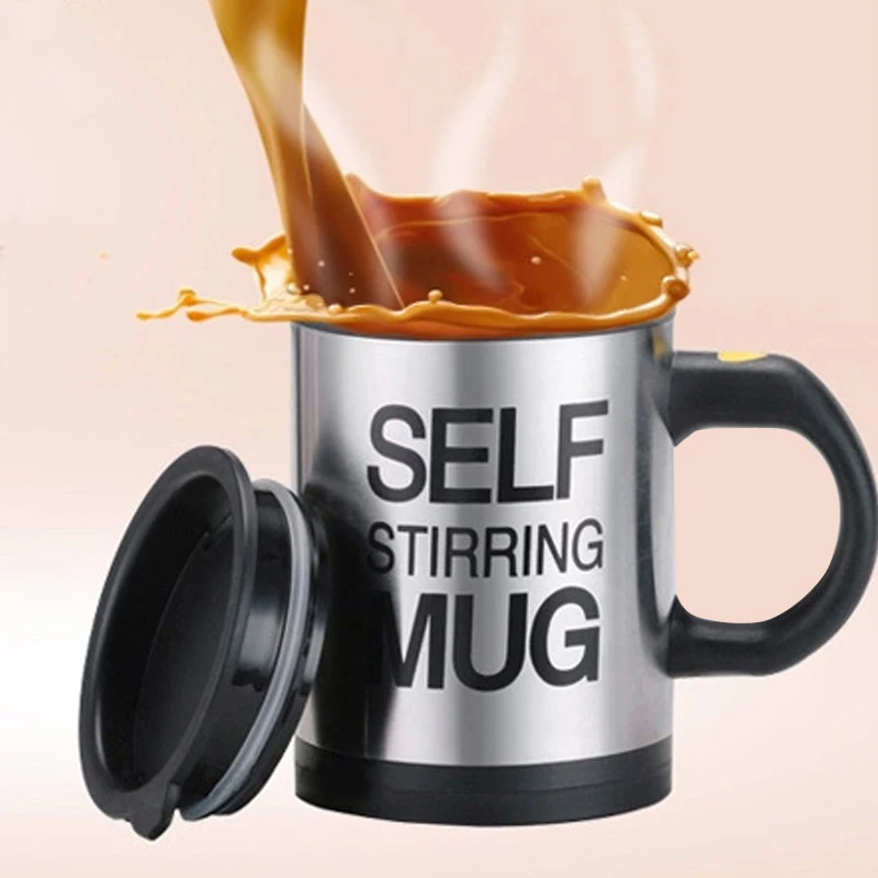 

Automatic Mixing Coffee Stirring Cup with Lid, Black,Electric Mixing Car Cup