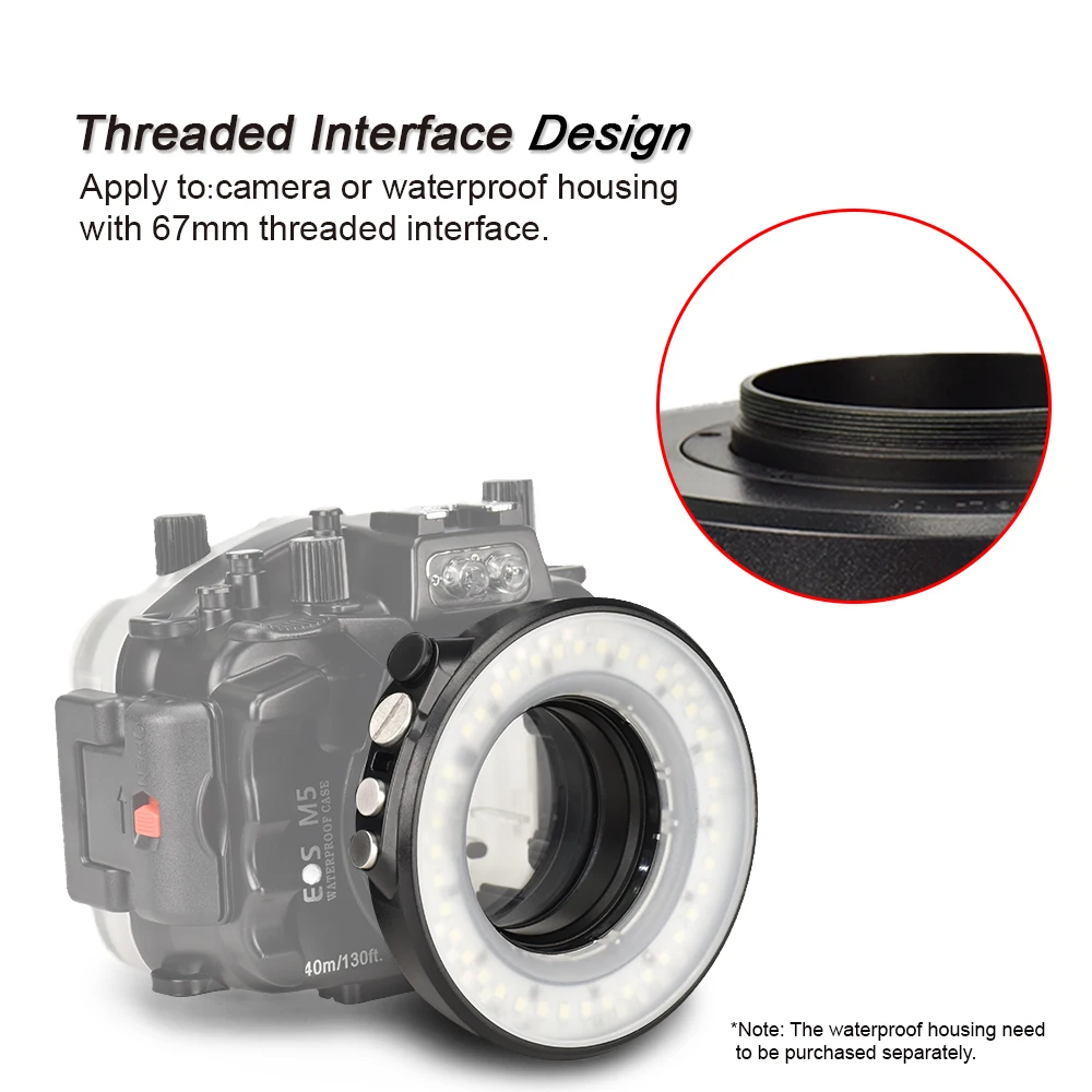 SL-108 67 мм водонепроницаемый подводный светодиодный светильник-кольцо для макросъемки Olympus TG-5 TG5 TG-4 sony A7 II A7R II Fujifilm X100F