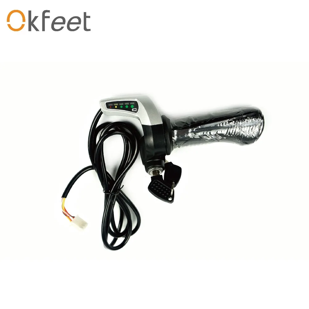 

Okfeet ebike throttle Wuxing 57DX twist throttle Electric Bicycle Throttle Handle With Battery Indicator Lock 5PIN