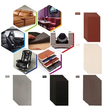 

5 Pieces 3.9 X 7.9 Inch/pc Leather Patches Self Stick No Ironing Sofa Repairing Leather Adhesive Stick-on Sofa Repairing Leather
