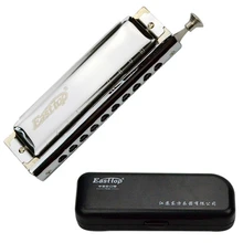 Easttop 10 Holes Chromatic Harmonica C Key 10 Holes 40 Tone harp musical instruments gaita mundharmonika Blues mouth organ