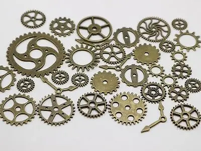 50 حلو البرونز لهجة steampunk تخريمية القرص التروس التروس سحر قلادة الحقائق