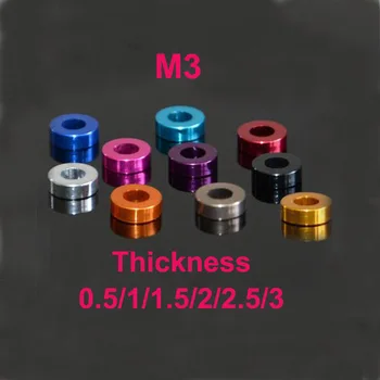 

10PCS M3 Washers 0.5/1/1.5/2/2.5/3MM Thickness Aluminum Flat Washer Gasket Pink/Blue/Red/Black/Silver/Orange