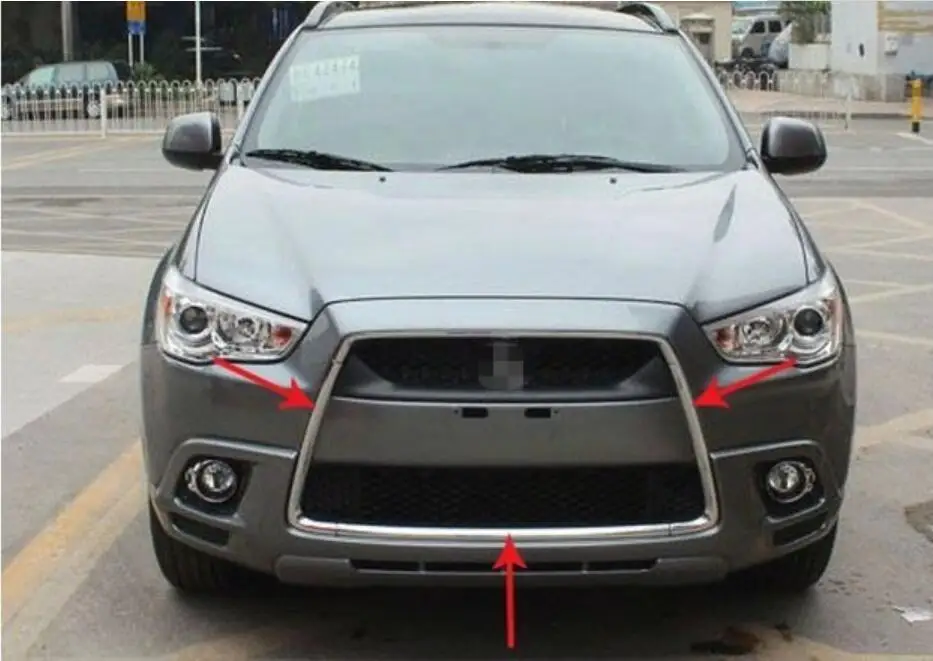 ABS Хром Передняя решетка Гонки около 2010-2012 для Mitsubishi Outlander для asx регулировки