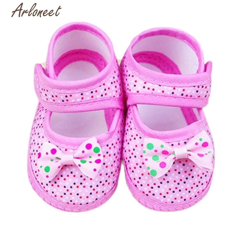 oct 2017 Newborn Bowknot Girl Soft Sole Crib Toddler Shoes Canvas