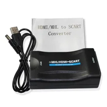 HDMI конвертер/переходник в SCART HD 1080 p HDMI SCART Аудио Видео высококлассные с блоком питания постоянного тока для Мощность кабель для PS4 DVD