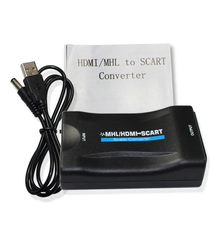 

HDMI to Scart converter HD 1080p HDMI SCART Video Audio Upscale with DC Power Cable for PS4 DVD