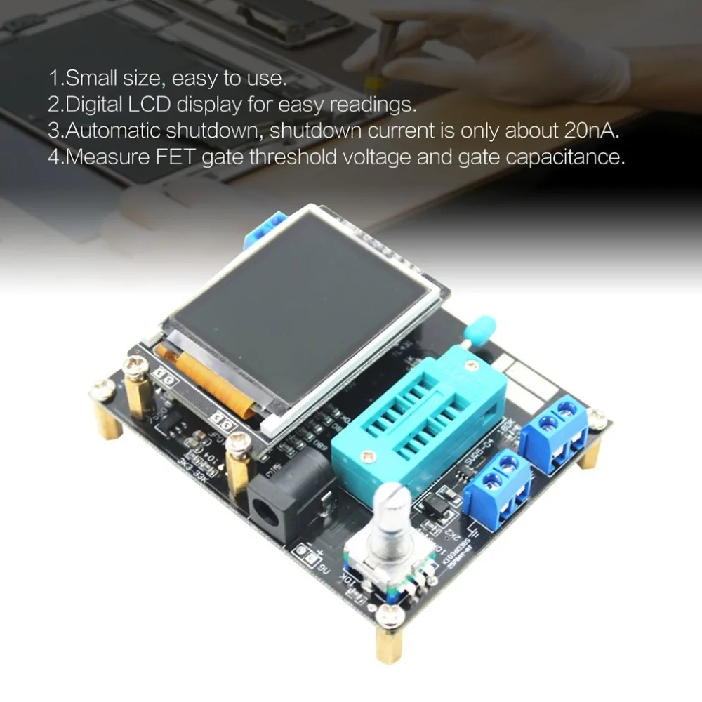 Новый GM328 Полностью Собранный Транзистор тестер LCR диод емкость ESR метр ШИМ