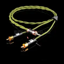 Plated Sterling Silver 3 5mm RCA Gold Plated Lotus Plug Audio Cable Signal line