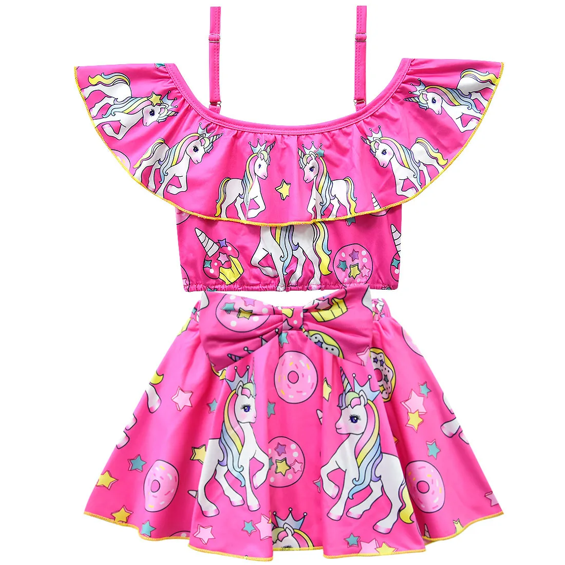 

Toddler Baby Girls Unicorn Bikini Set 2019 Summer New Kids Swimwear Cartoon Swimsuit Bow Bathing Suit Holiday Beachwear for Girl