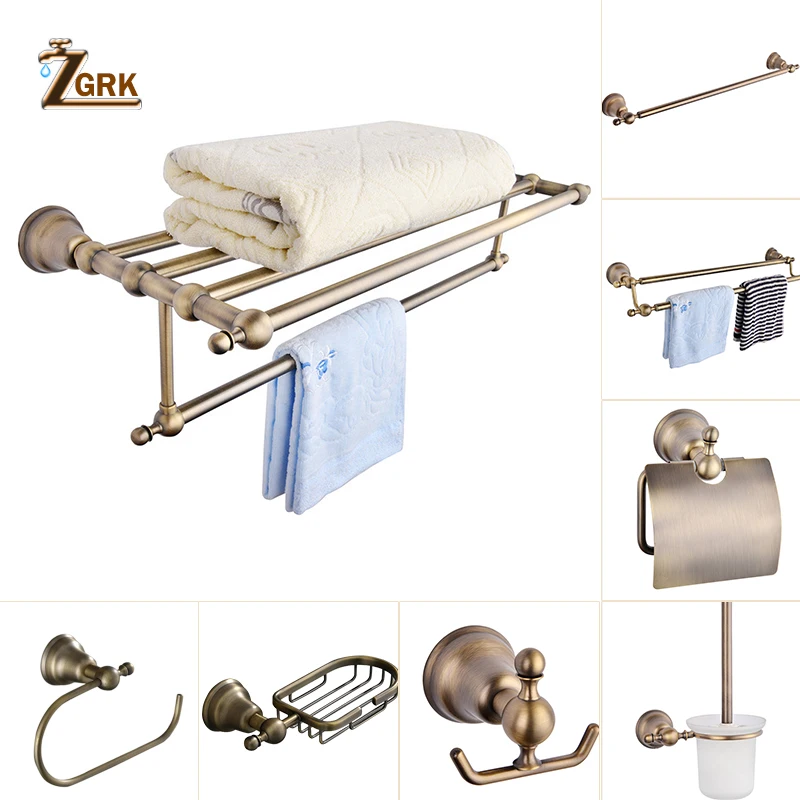 Online ZGRK Klassischen Europäischen Chrom Badezimmer Zubehör Sets Retro Bad messing Hardware Wand Montiert Schnitzen