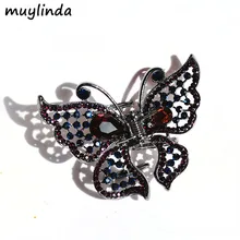 Muylinda кристалл бабочка украшения для волос коготь Краб винтажные стразы заколка для волос для женщин аксессуары