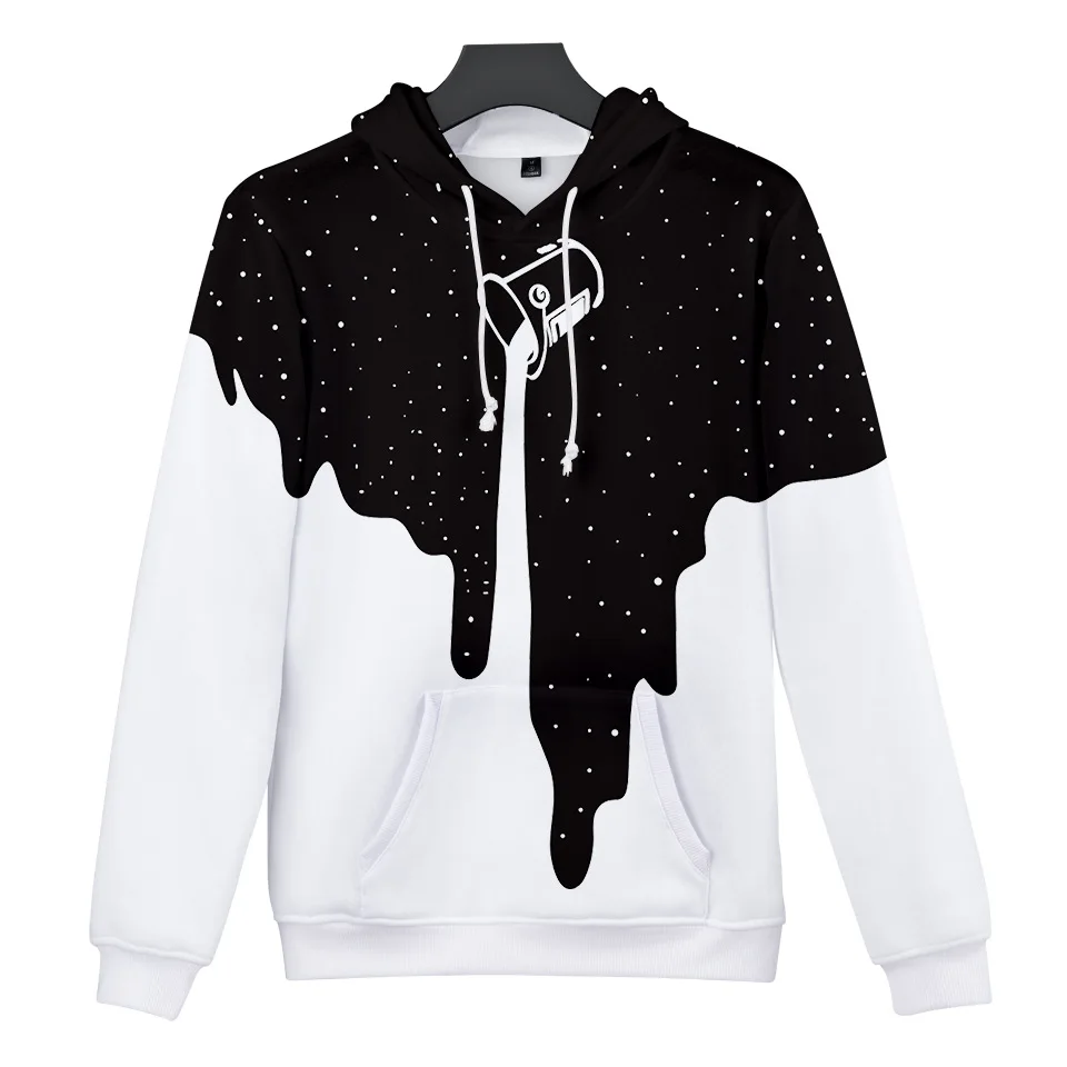 Новые толстовки с принтом молочной звезды краски Ведро черный и белый смешанные цвета для мужчин/wo мужчин 3d спортивная одежда Повседневная Толстовка пуловер