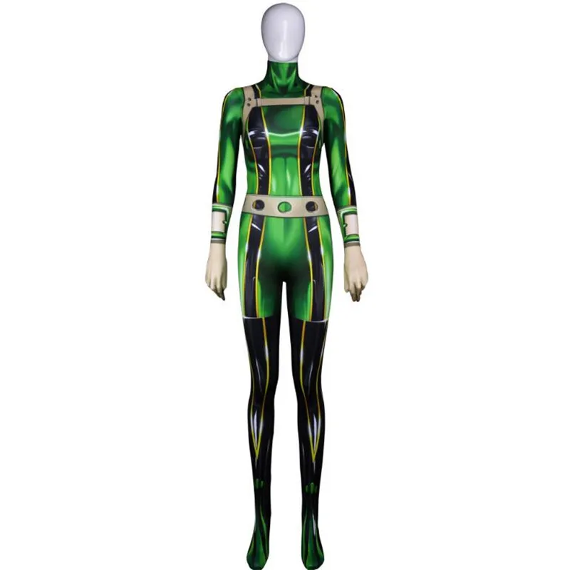 Anime My Hero Academia Asui Tsuyu Cosplay Costumes Women Girls Christmas Party Halloween 3D Jumpsuits Bodysuit High Quality