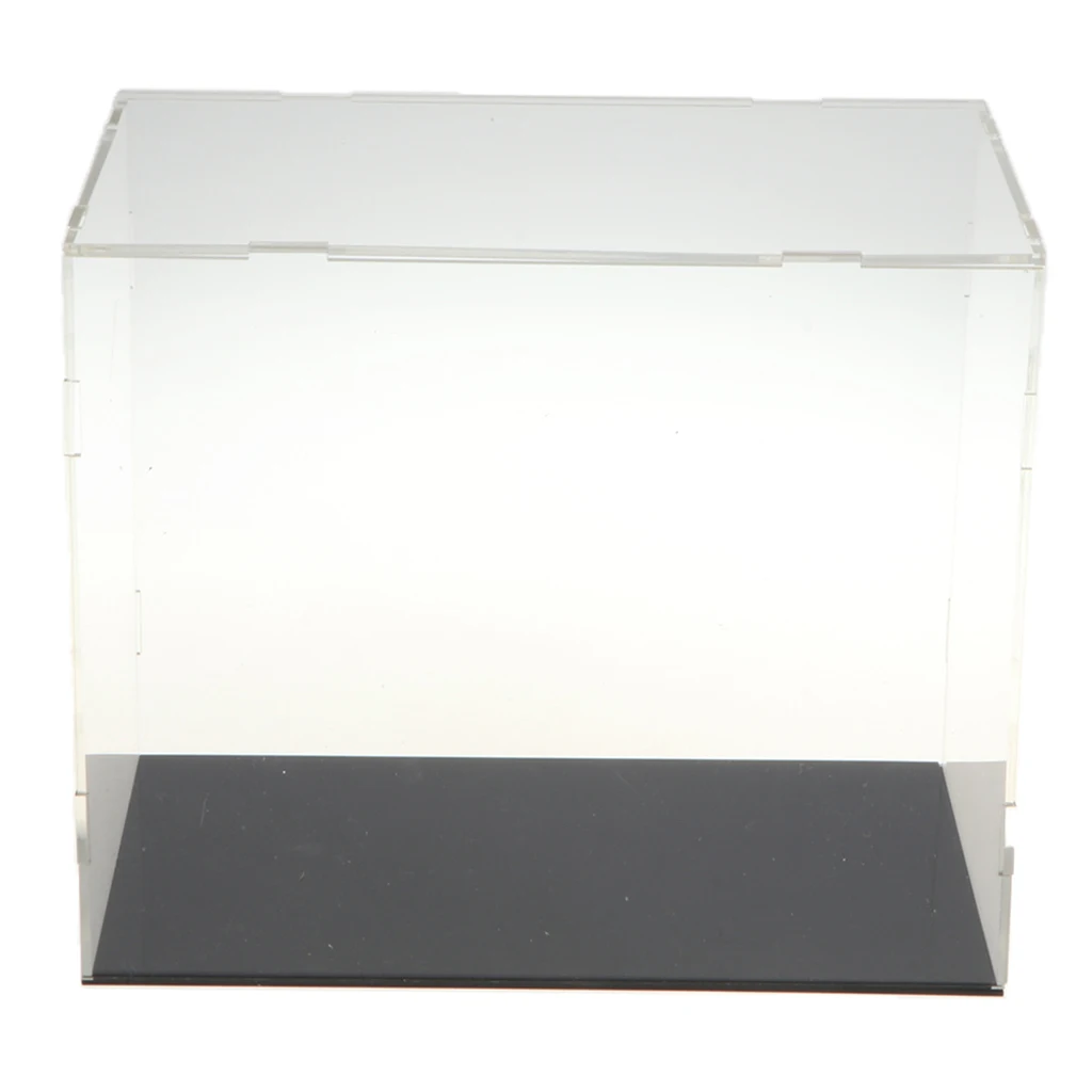 MagiDeal Clear Acrylic Display Box Dustproof Show Case with Black Base for Car Model Anime Figures