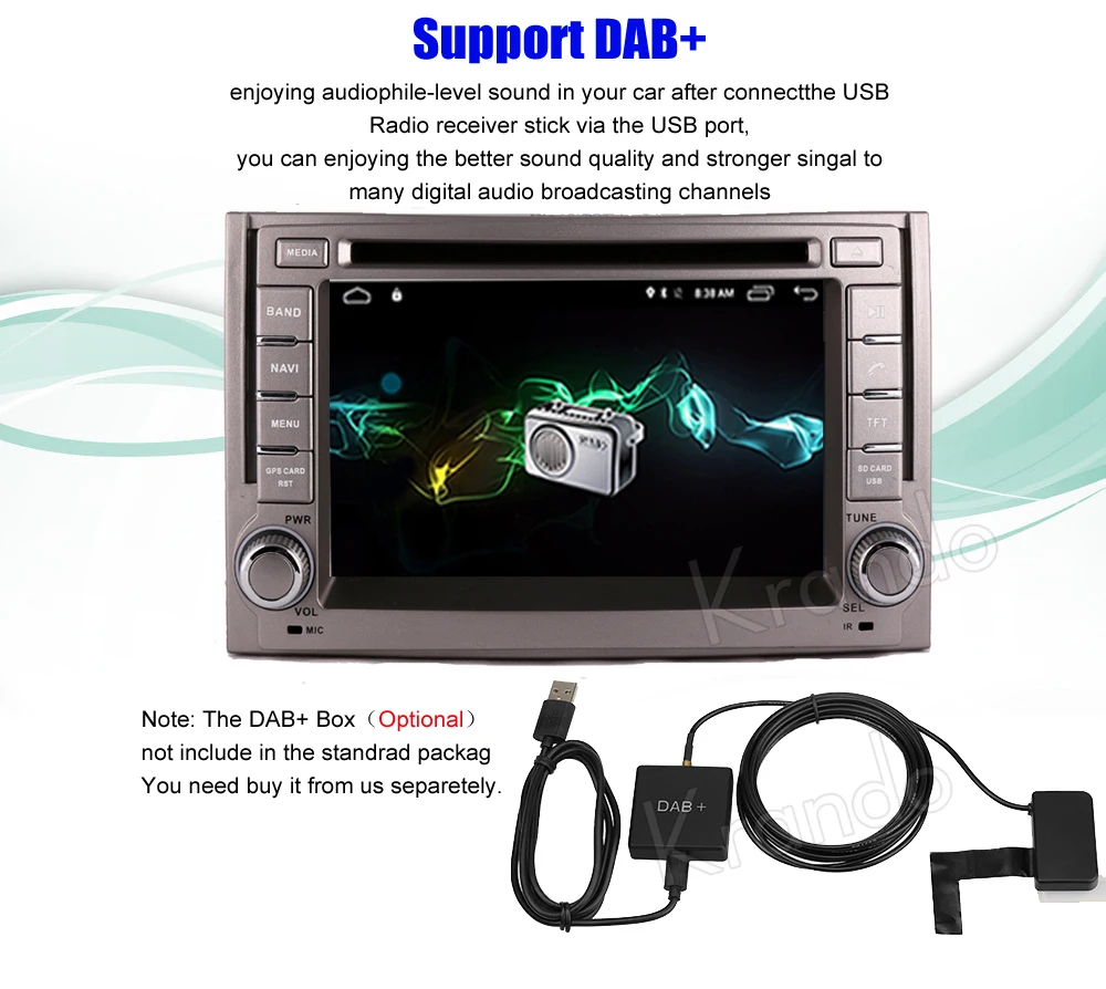 Sale Krando 6.2" Android 9.0 car navigation multimedia system for Hyundai H1 2007-2012 audio radio gps dvd player WIFI 3G DAB+ 11