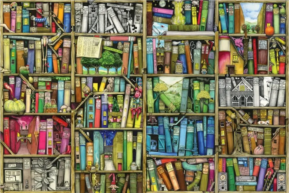 

Bookshelf Puzzle 1000 pieces Adult Puzzle Wooden kid toy jigsaw Puzzles For Children Educational Toys Gifts