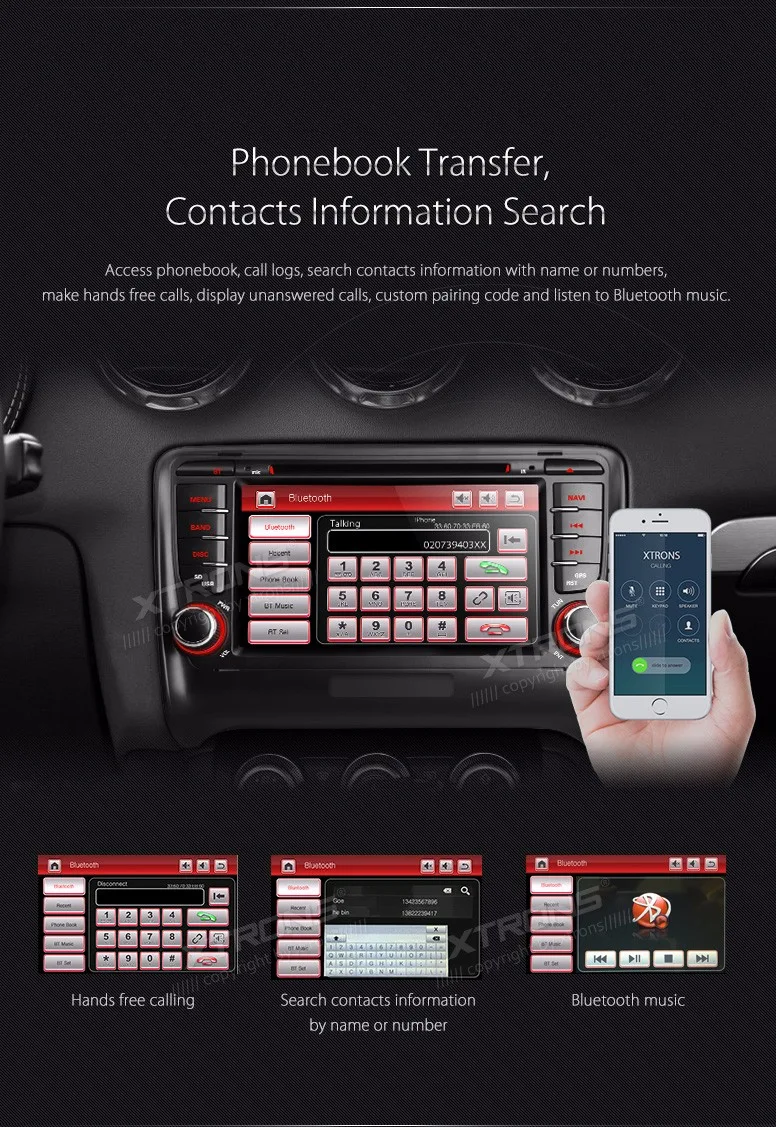 Discount 7" Special Car DVD for Audi TT MK2 2006-2014 with Original UI/Appearance Design & Dual Channel CanBus System 8