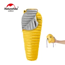 Naturehike Outdoor Sleeping Bag White Goose Down Mummy Camping Hiking Climbing Ultralight Down Sleeping Gear Bed NH18S300-D white goose down sleeping bag winter fan shape with sack ultralight lengthened outdoor camping hiking fp800 215x78cm