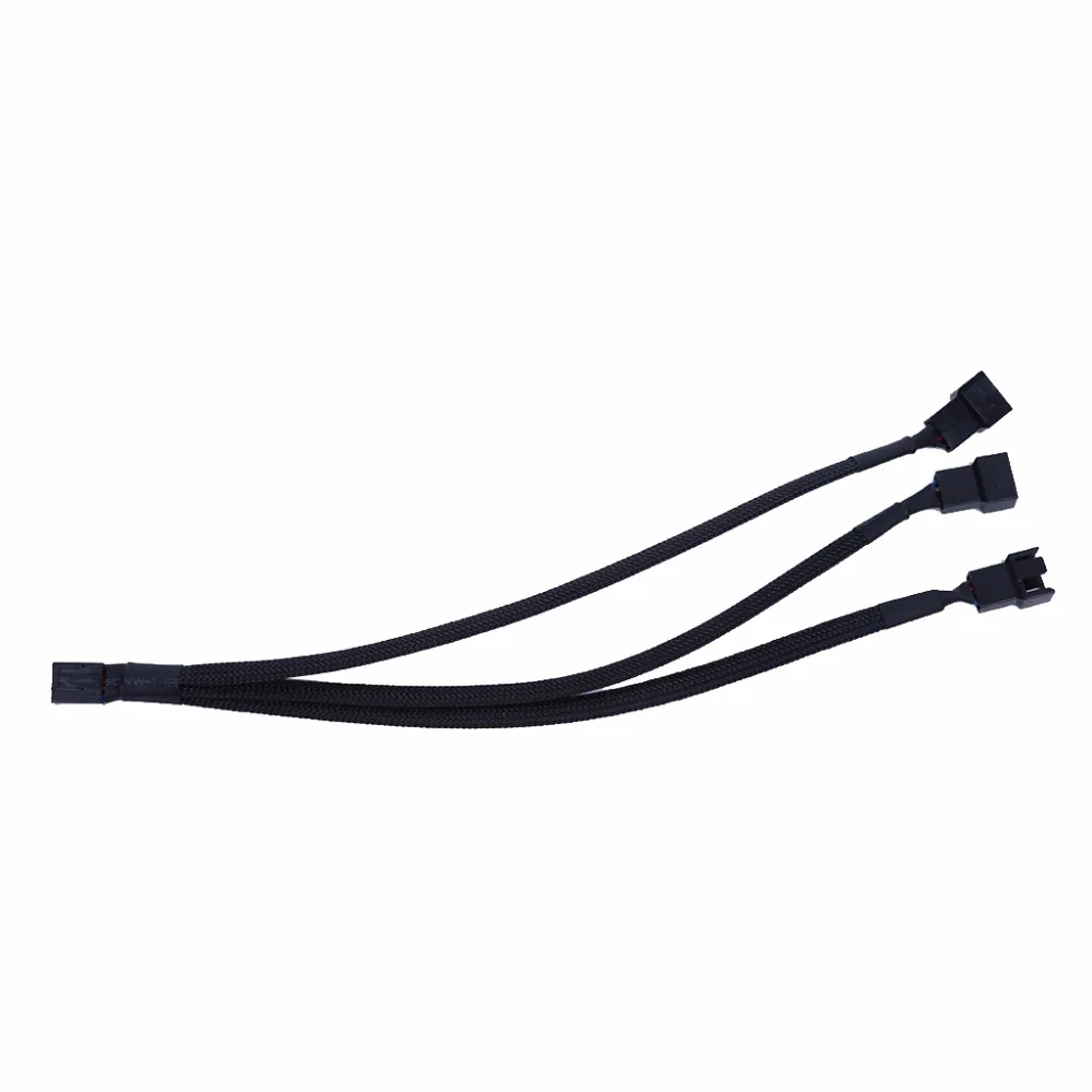 

1PC 1 To 3 Way Splitter Black Sleeved 4-Pin PWM Connector Fan Extension Cable For CPU Or Computer Case Fan