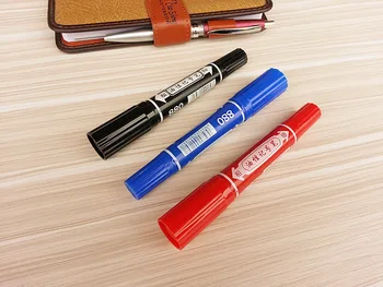 

Two Ends Mark Stud Indelible Marker Pen Hook Line Writing Fluency Bright Color Not Fade Office and School for Students,Officers