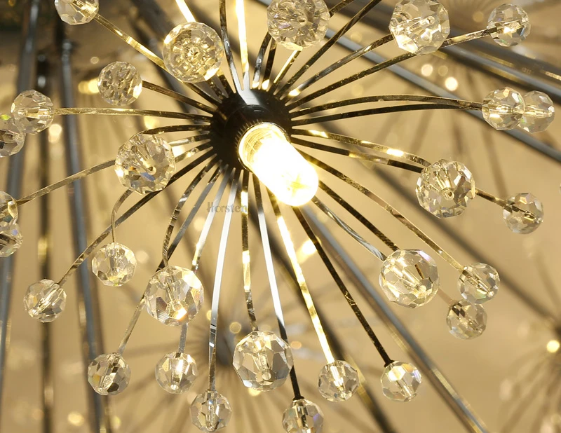 Modern Dandelion Led Crystal Ball Pendant Light Dining Room Restaurant Design Lamp Home Decor Chrome Fixture G4 Bulb 110-220V (17)