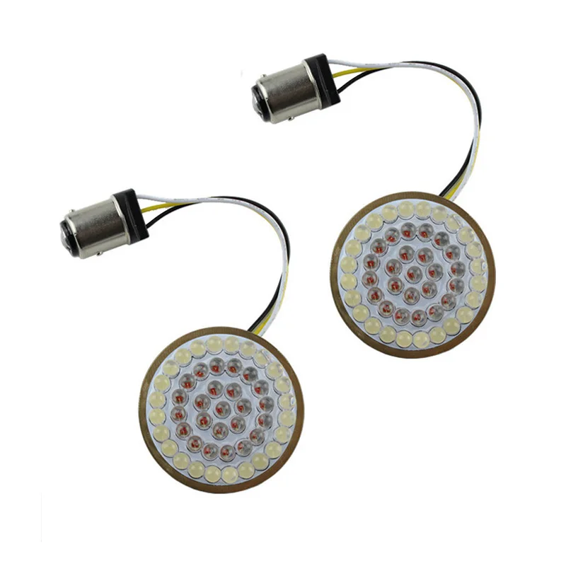 FADUIES 2 Bullet Style LED Turn Signal W Running yellow with white Light Kit for Harley Sportster 2014-17 Front Turn Signals  (6)