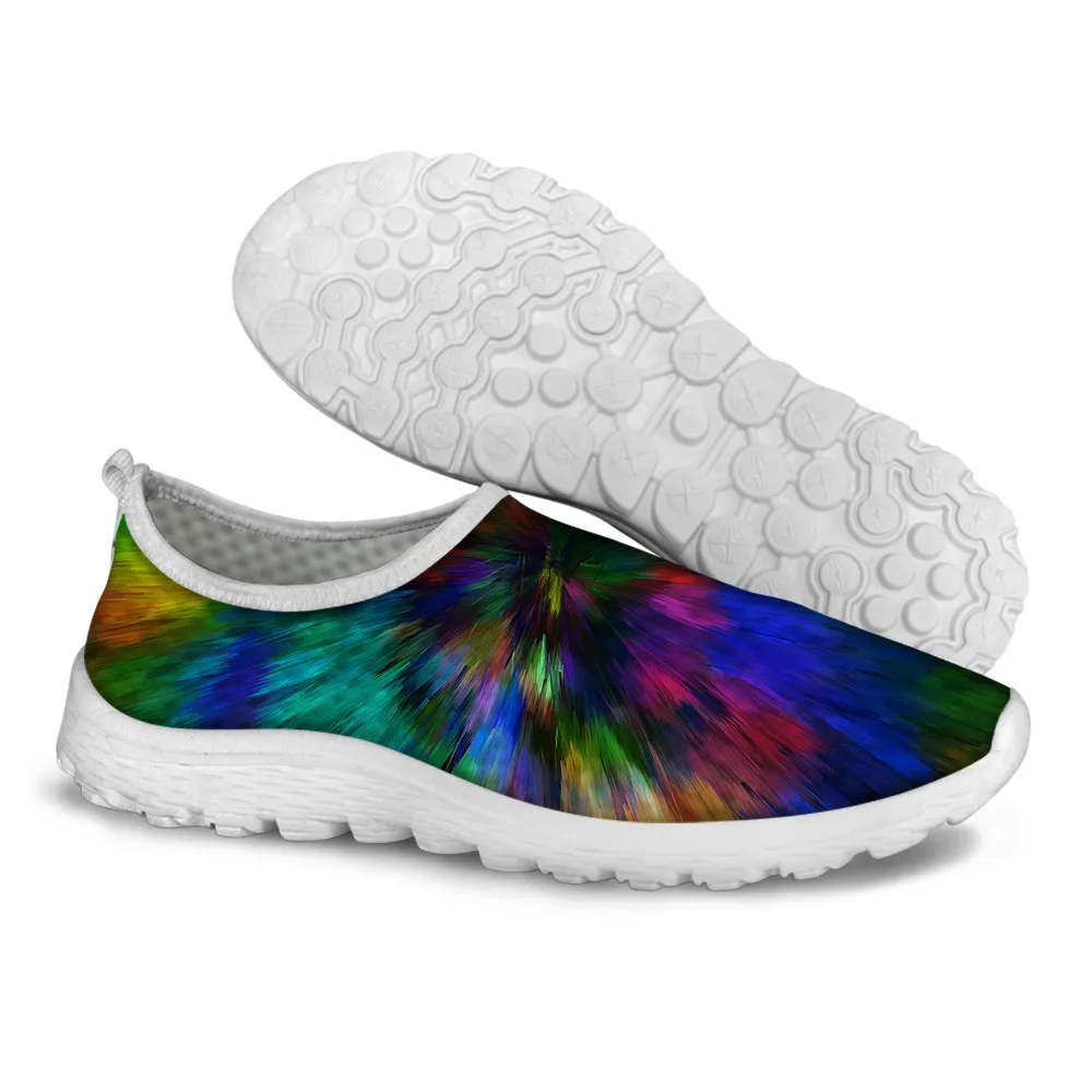 

ELVISWORDS Rainbow Color Mesh Light Breathable Men Casual Shoes Man Summer Solf Slip On Sneakers Zapatos hombre