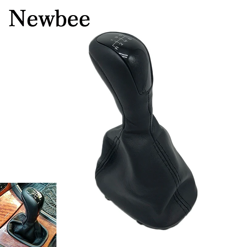 

Newbee Black 6 Speed Gear Shift Knob Leather Cover Case For Mercedes-Benz C Class W203 S203 Elegance Classic
