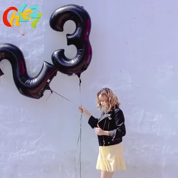 

1pcs 40 Inch Black and Red Numbers Digital Balloons Aluminum Foil Helium Ballon Birthday Wedding Party decoration 30 year Globos