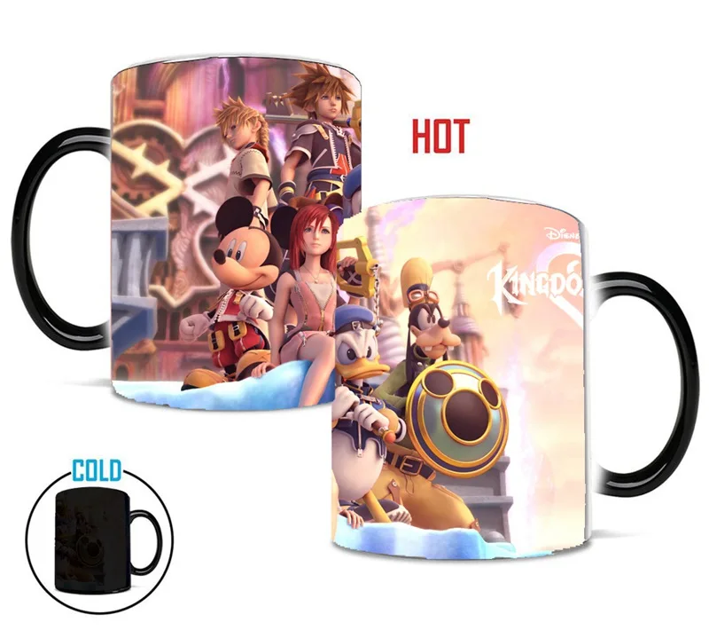 

1pcs Cartoon Kingdom Hearts Color Changing Mug 350ml Cute Mickey Cosplay Game Magic Heat Reveal Ceramics Coffee Milk Cups