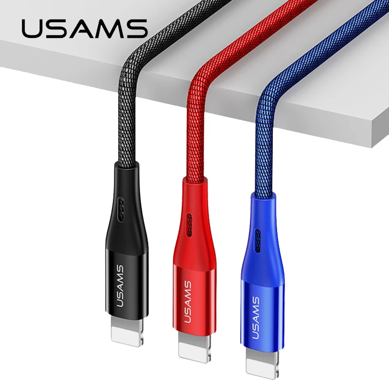 

USAMS USB Cable for iPhone Fast Charging for iPhone cable LED Light Sync Data USB Cable for iPhone X 8 7 6 6S Plus 5 5C 5S SE